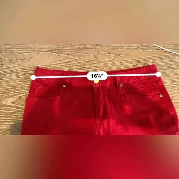 New Directions Weekend Stretch Red Jeans Size 12 - Picture 9 of 16